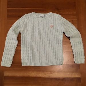 Marie Chantal baby blue cable knit sweater 8